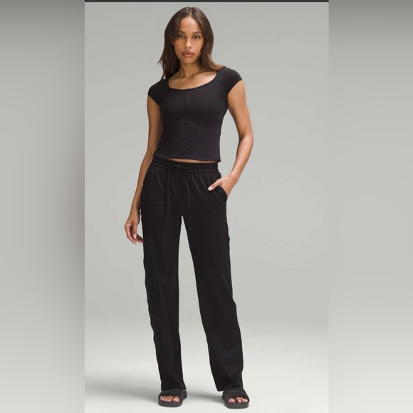 lululemon athletica Pants - Lululemon Soft Jersey Straight-Leg Mid-Rise Pant *Regular - Black